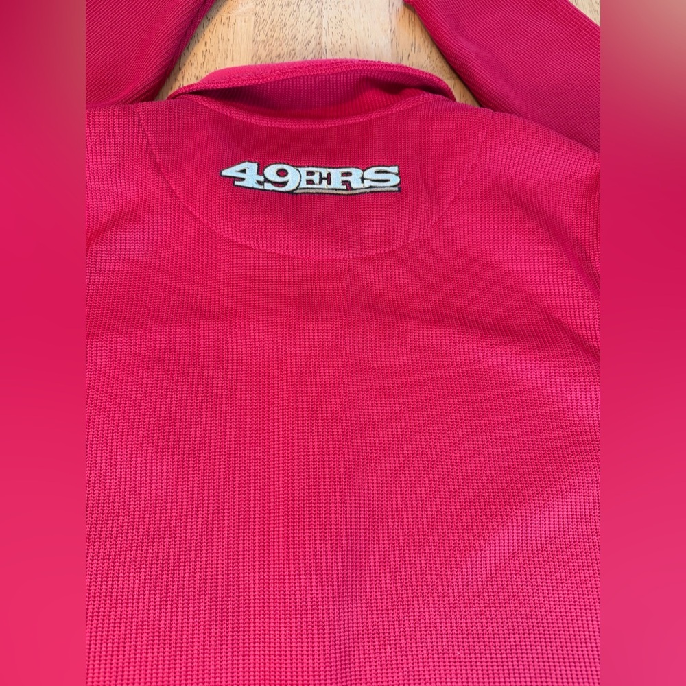 San Francisco 49ers NFL Thermal Zip Jacket Medium Red Gold Waffle Knit *Rare - Picture 5 of 10